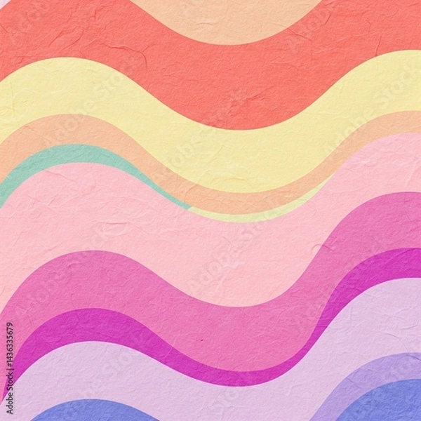 Fototapeta Abstract Colorful Paper Background with Curved Lines