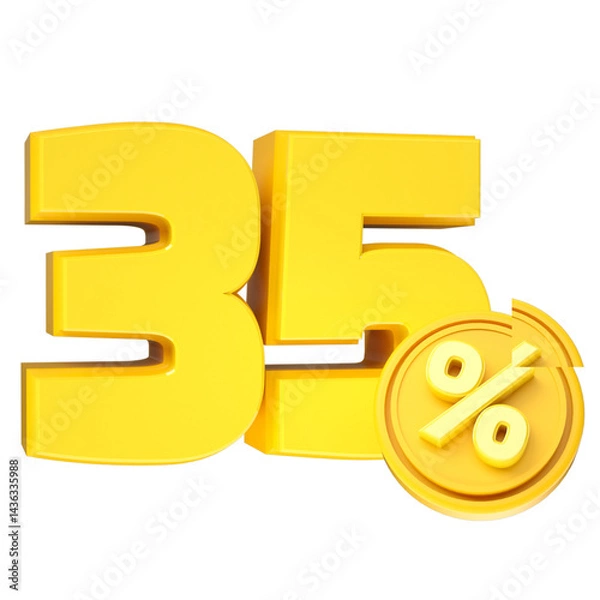 Obraz 3d-render-35-percentage-font-yellow