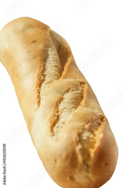 Fototapeta Loaf of bread in detail vertically on a white background