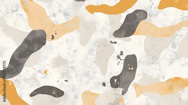 Obraz Abstract Beige Gray Orange Artistic Fluid Shapes Design