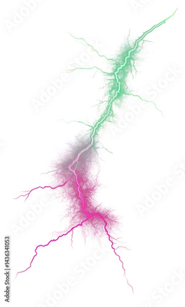 Fototapeta PNG Green and pink Lightning lightning background black.