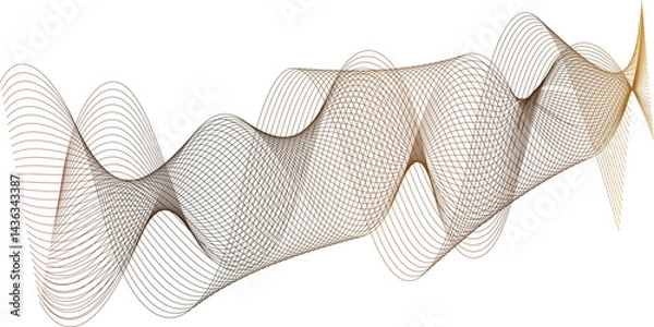 Fototapeta abstract golden line on the white background image, unique pattern graphics element,t modern summer, creative gradient effect on the line, vector illustration, futuristic technological canvas template
