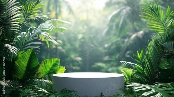 Fototapeta Minimal pedestal with background for product mock-up