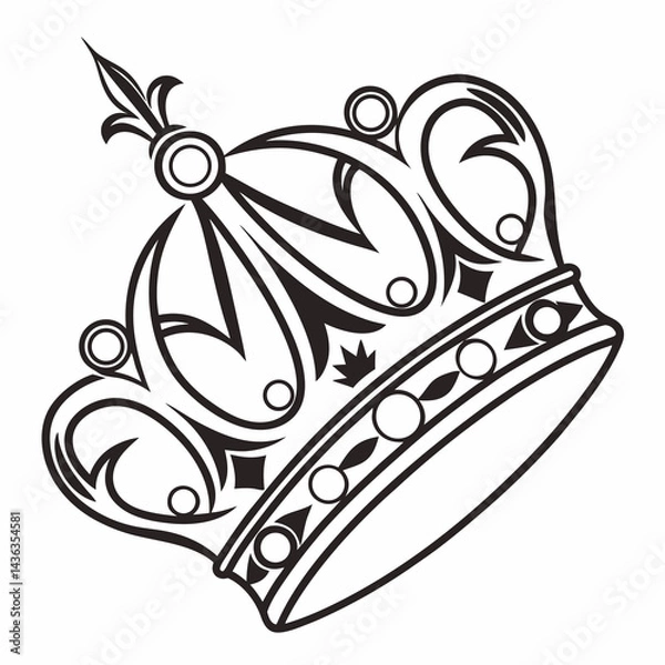 Fototapeta Crown Logo - Royal Emblem, Luxury Vector Design, Gold King Symbol