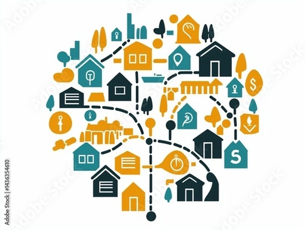 Obraz Smart City Map