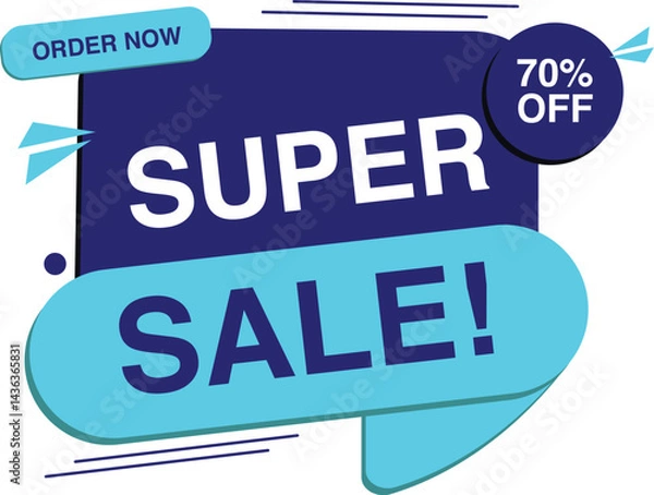 Obraz Super Sale Icon Bold Discount Badge for Shopping Promotions and Online Deals editable colors