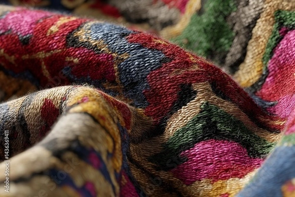 Fototapeta Explore the artistry of Ikat weaving. Unique patterns and dyeing techniques from around the world. Perfect for textile and craft themes.