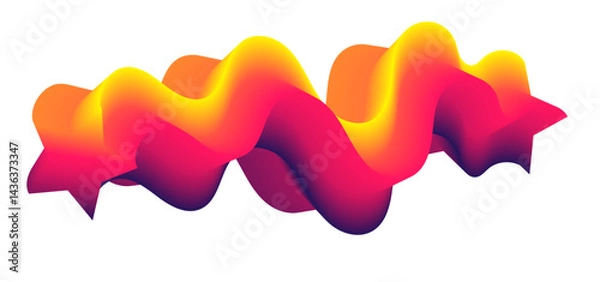 Fototapeta A vibrant 3D visualization of a twisting, fluid form in motion—featuring bold colors, smooth geometry, and dynamic energy. Abstract dynamic style fluid lines for design elements.