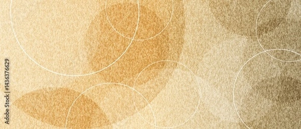 Fototapeta abstract background in golden color with grunge texture and geometric circle pattern design