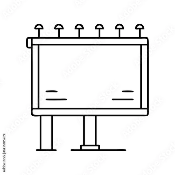 Fototapeta advertisement banner icon, advertisement banner line art - simple line art of advertisement banner, perfect for advertisement banner logos and icons