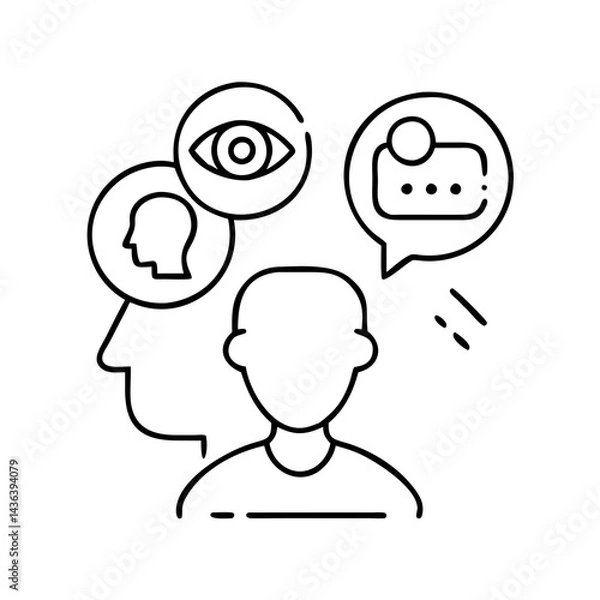 Fototapeta customer insights icon, customer insights line art - simple line art of customer insights, perfect for customer insights logos and icons