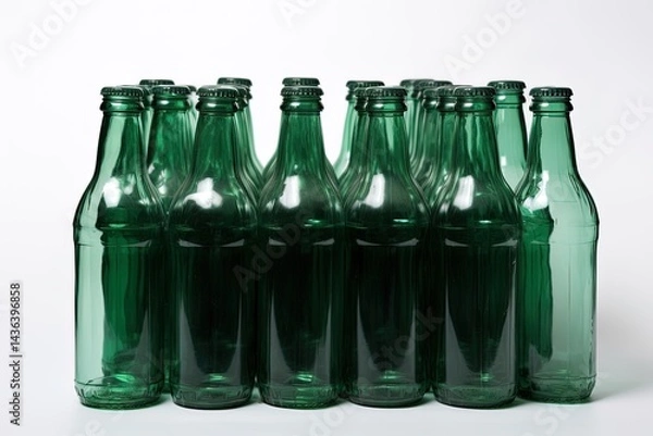 Fototapeta empty green beer bottle
