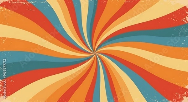 Fototapeta Retro Sunburst Hues AI Generated
