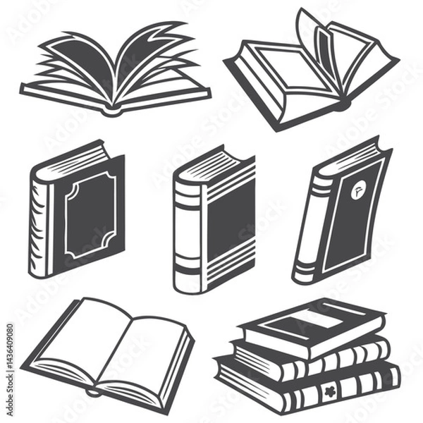 Fototapeta set of books vector