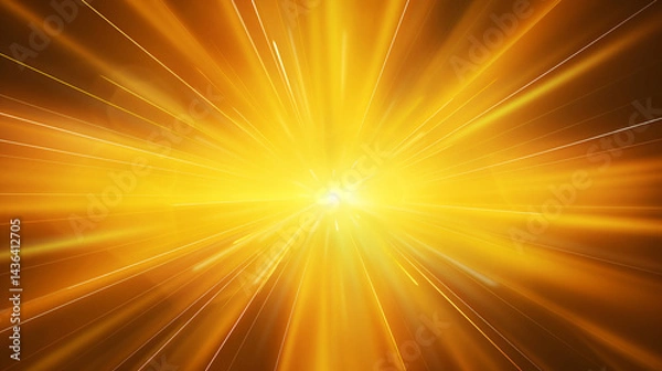 Obraz Golden Light Rays Burst Background Abstract Radial Design
