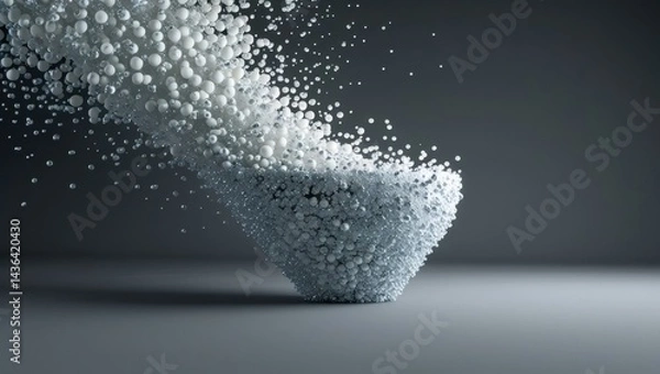 Fototapeta ethereal white object with abundant bubbles - close-up delight