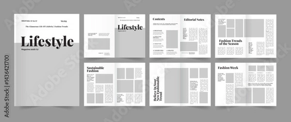 Fototapeta  Lifestyle Magazine Template also Fashion Magazine Design.