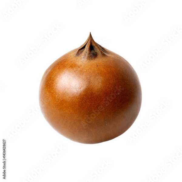 Obraz Single Baked Chestnut Isolated on Black Background