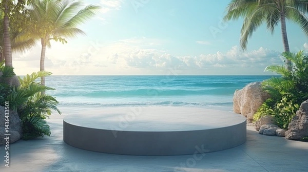 Fototapeta Minimal pedestal with background for product mock-up