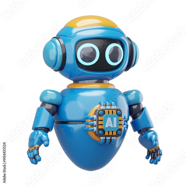 Obraz Artificial Intelligence 3D Illustraation asset