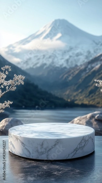 Fototapeta Minimal pedestal with background for product mock-up