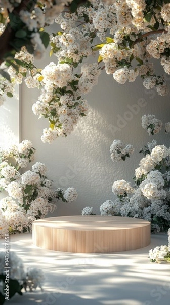 Fototapeta Minimal pedestal with background for product mock-up