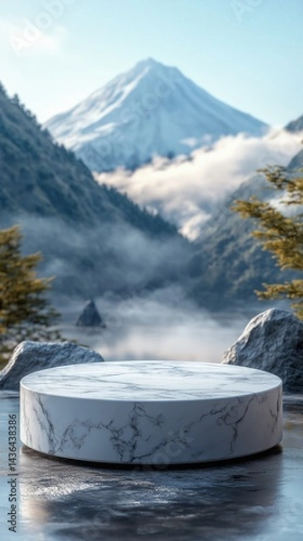 Fototapeta Minimal pedestal with background for product mock-up