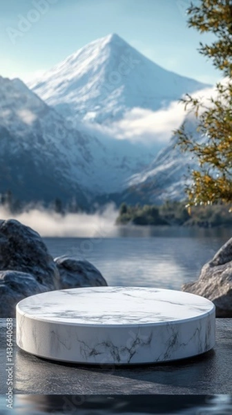 Fototapeta Minimal pedestal with background for product mock-up