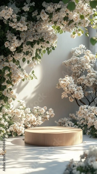 Fototapeta Minimal pedestal with background for product mock-up