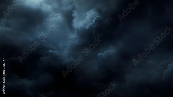 Obraz Dark Storm Clouds in a Dramatic HDRI Sky Panorama Scene