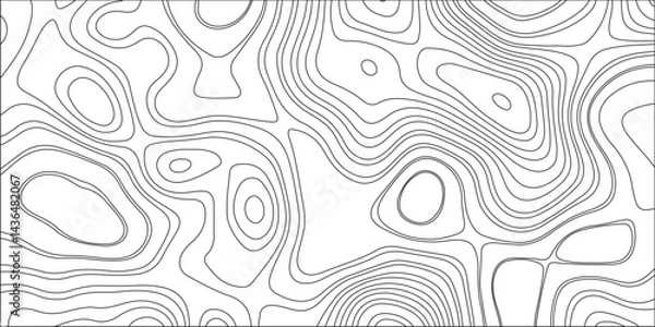 Fototapeta Topographic map patterns White wave paper curved reliefs. Topography map art curve drawing. vector illustration. Ocean topographic line map with curvy wave isolines vector illustration.