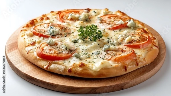 Obraz Round Pizza with Toppings