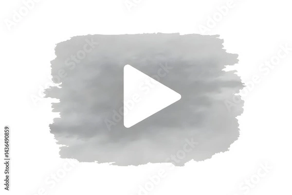 Obraz Watercolor play button for video streaming and media content on white background