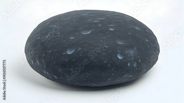 Fototapeta Dark spherical object resembling a celestial body  surface textured with numerous small craters