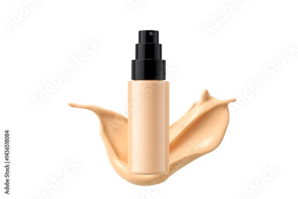 Fototapeta Realistic 3D makeup foundation with splash