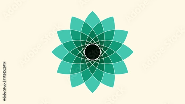Fototapeta Colorful Cycloidal Rose Curve Vector for Logo Design