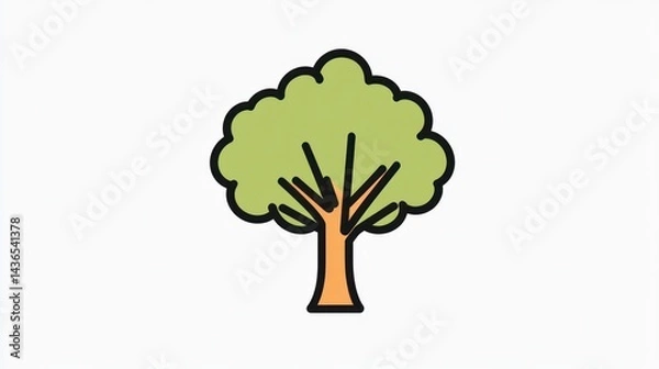 Fototapeta Simple Tree Icon on White