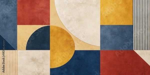 Fototapeta Abstract Geometric Composition with Textured Earthy Tones and Subtle Color Variations