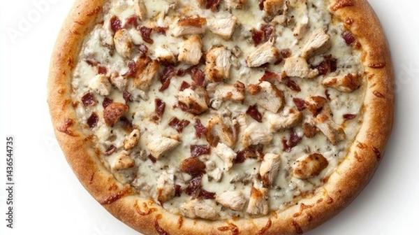 Obraz Chicken Bacon Ranch Pizza Overhead View of Savory Dish