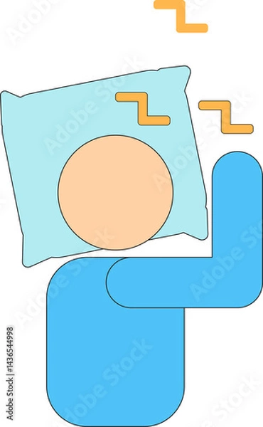 Fototapeta World Sleep Day, Deep Sleep, Mental Health, Sleeping Positions, Infographic, Sleep Icon, Bed Icon, Sleeping Boy, Cartoon Boy, Sleeping Boy Icon, Blanket, Abstract