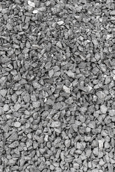 Obraz Close-up of gray gravel stones creating a textured surface background