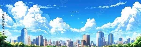 Fototapeta anime lahore downtown skyline 