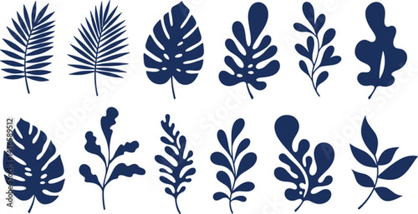 Fototapeta Vector simple minimal illustrations, simple wavy and groovy.