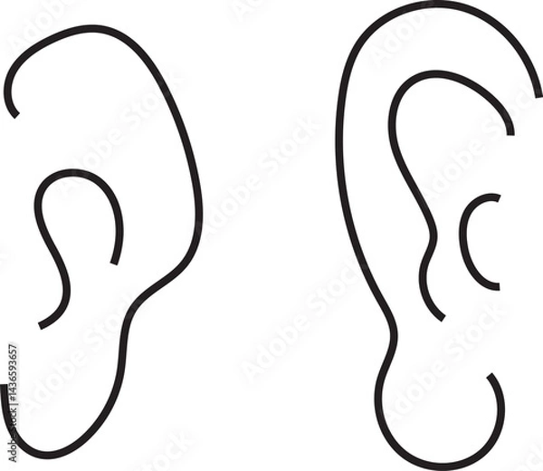 Fototapeta So draw lines for ear, hear, hearing impairment, sound