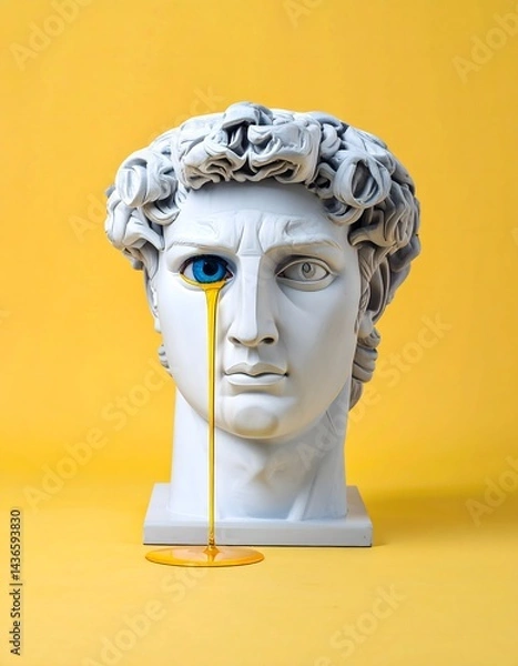 Obraz Surreal Bust with Dripping Liquid