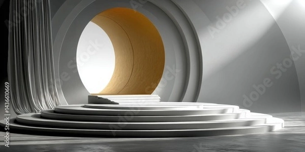 Fototapeta Modern Abstract Podium Stage for Product Presentation