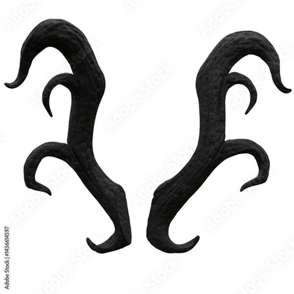 Obraz 3D rendered fantasy horns isolated on transparent background