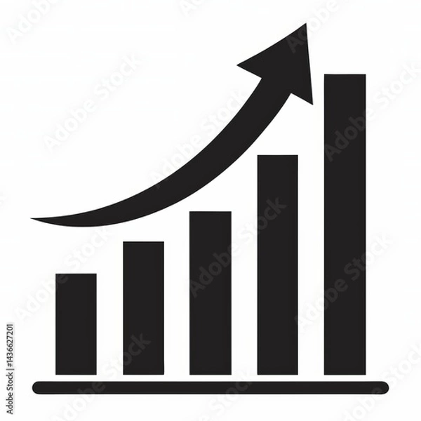 Obraz Growth Arrow Symbol And Silhouette