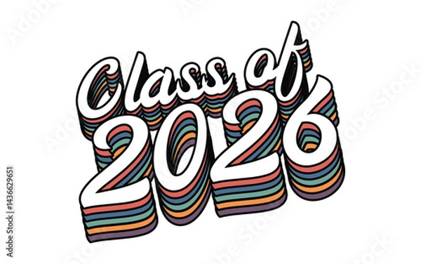 Fototapeta Class of 2026 vector, Class of 2026 vector illustration. Editable class of 2026 typography design vector
