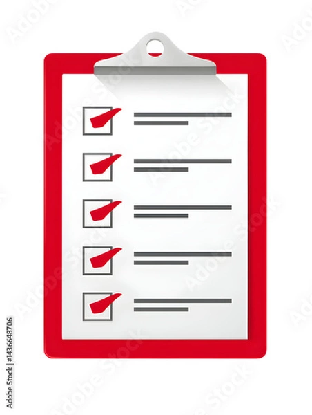 Fototapeta Checklist clipboard task on transparent background